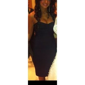 Herve Leger Black Strapless Dress